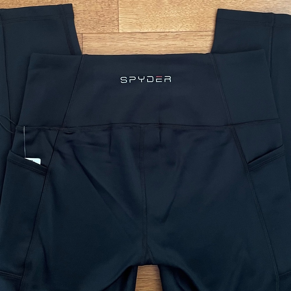 NWT BLACK Spyder Active Tech Fleece Leggings